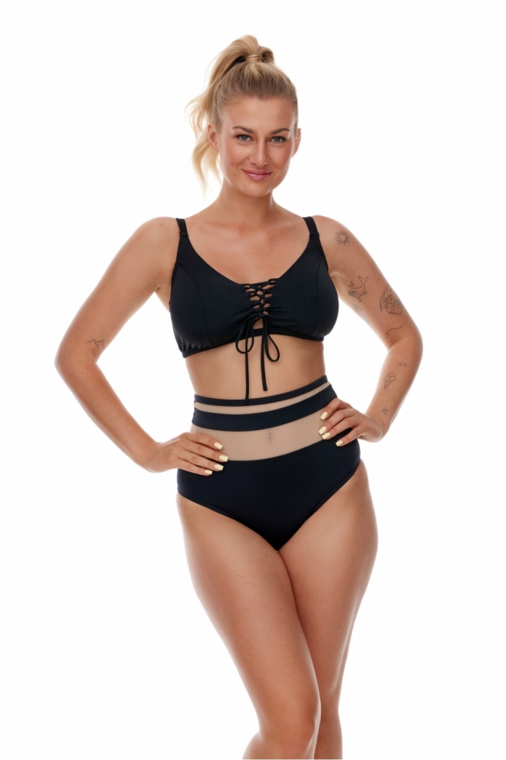 Swimming bra model 177822 Lupo Line black Ladies