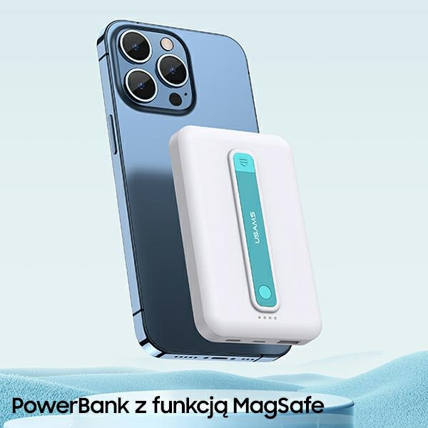 USAMS Powerbank PB64 10000mAh 20W QC3.0+PD Magnetic Wireless Fast Charge white 10KCD17302 (US-CD173)