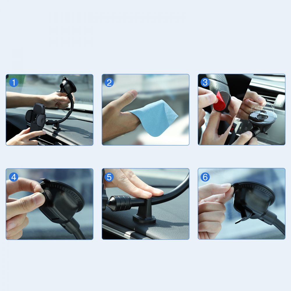 Joyroom JR-ZS259 Long Arm Dashboard Car Mount Black