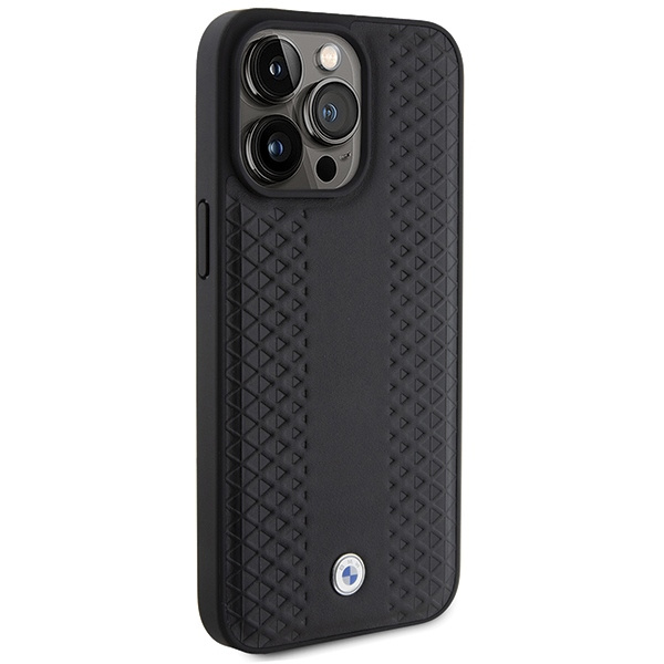 BMW BMHCP15L22RFGK Apple iPhone 15 Pro Leather Diamond Pattern black