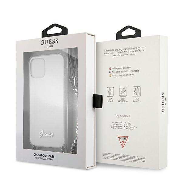 Guess GUHCP12LKC4GSSI Apple iPhone 12 Pro Max Transparent hardcase 4G Silver Chain