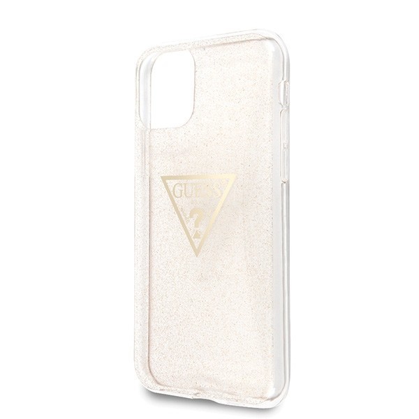 Guess GUHCN58SGTLGO iPhone 11 Pro gold hard case Glitter Triangle