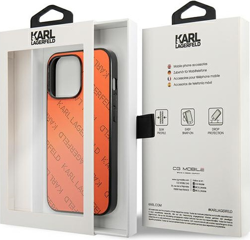 Karl Lagerfeld KLHCP13XPTLO Apple iPhone 13 Pro Max hardcase orange Perforated Allover