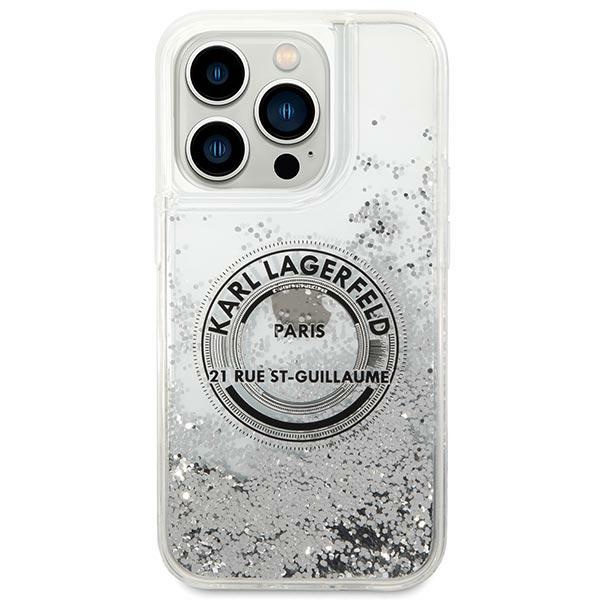 Karl Lagerfeld KLHCP14LLCRSGRS Apple iPhone 14 Pro silver hardcase Liquid Glitter RSG