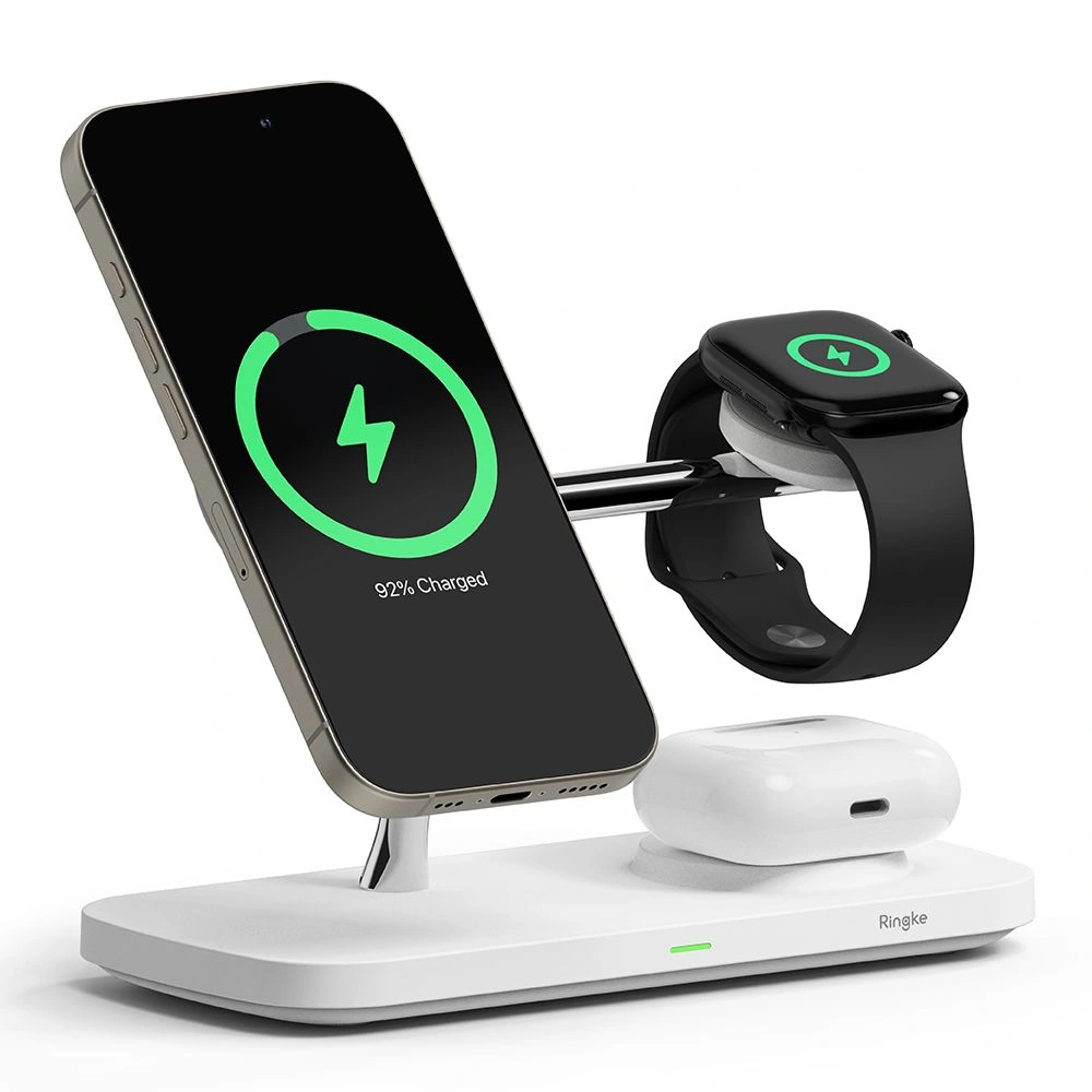 Ringke 3in1 Qi2 Magnetic Charger MagSafe Wireless Charger White