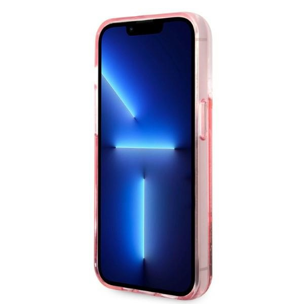 Karl Lagerfeld KLHCP14LLBKLCP Apple iPhone 14 Pro pink hardcase Liquid Glitter Big KL