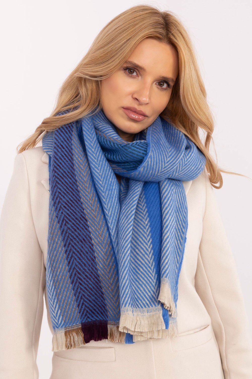  Shawl model 206040 AT  blue