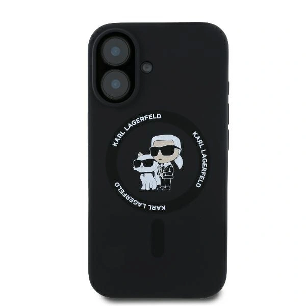 Karl Lagerfeld KLHMP16MSCMKCRHK Apple iPhone 16 Plus hardcase Silicone Karl&Choupette Ring MagSafe black