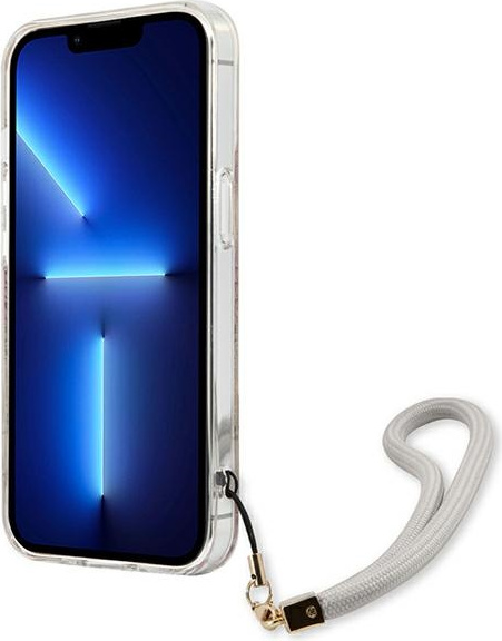 Guess GUHCP13SHFLSD Apple iPhone 13 mini gold hardcase Flower Strap