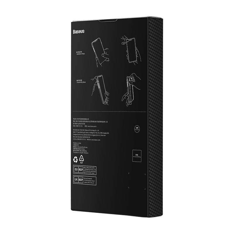 Baseus Synthetic Fiber Series Apple iPhone 14 Pro (black) + tempered glass + cleaner kit