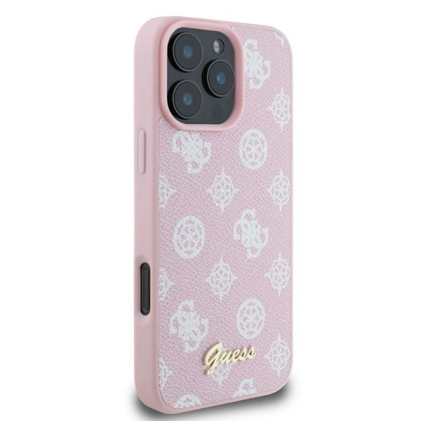 Case Guess GUHMP16XPGPYSP Apple iPhone 16 Pro Max hardcase Peony Script MagSafe pink
