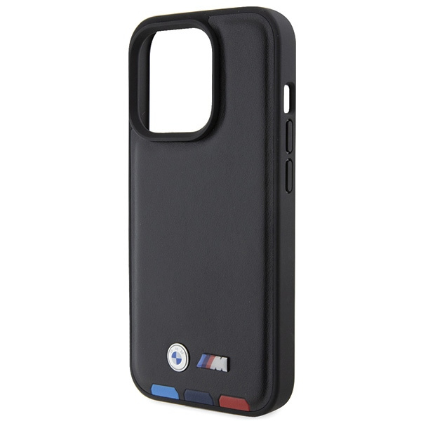 BMW BMHCP15L22PTDK Apple iPhone 15 Pro Leather Stamp Tricolor black