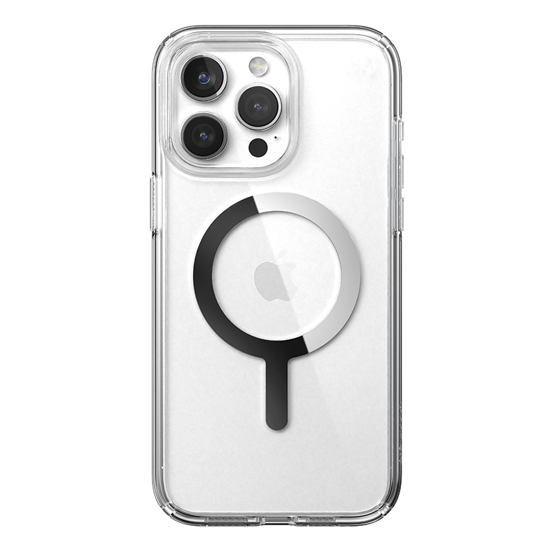Speck Presidio Perfect-Clear MagSafe Apple iPhone 15 Pro (Clear/Chrome Finish/Serene Silver)