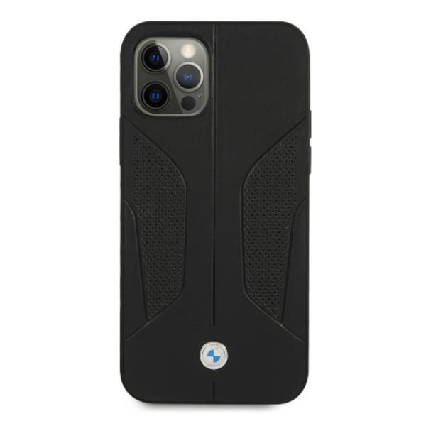 BMW BMHCP12LRSCSK Apple iPhone 12 Pro Max black hardcase Leather Perforate Sides