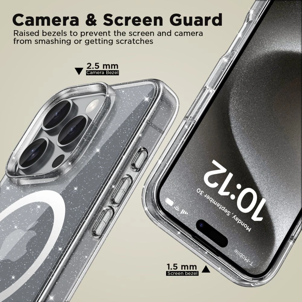 Tech-protect Flexair Hybrid MagSafe Case for Apple iPhone 16 Pro Glitter