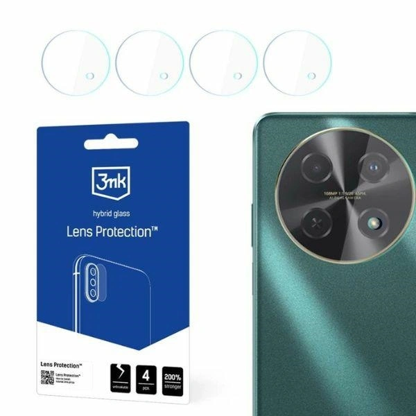 Hybrid glass for camera lens 3MK Lens Protect Huawei Nova 12i [4 PACK]