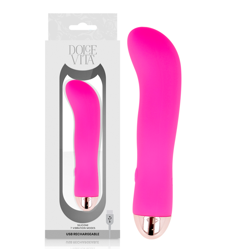 DOLCE VITA - RECHARGEABLE VIBRATOR TWO PINK 7 SPEEDS