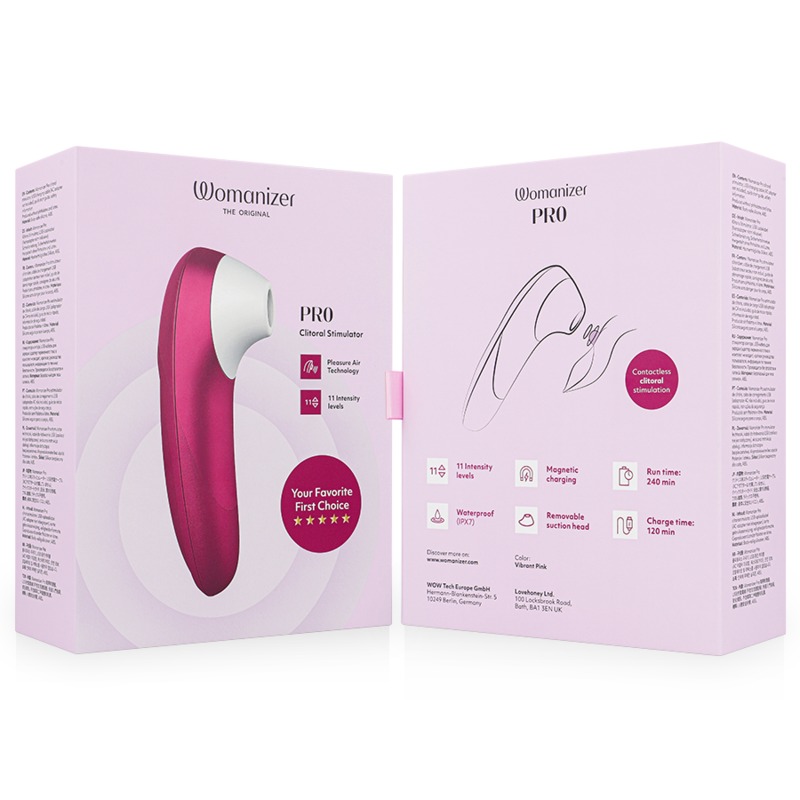 WOMANIZER - PRO VIBRANT CLITORAL STIMULATOR PINK