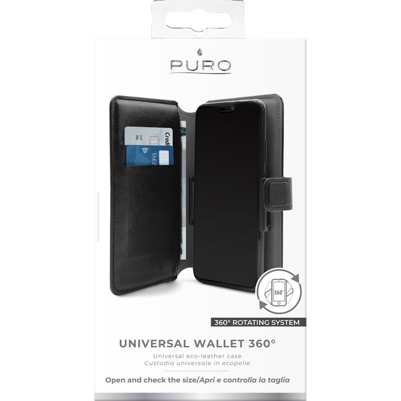 PURO Universal Wallet Case 360° XL (black)