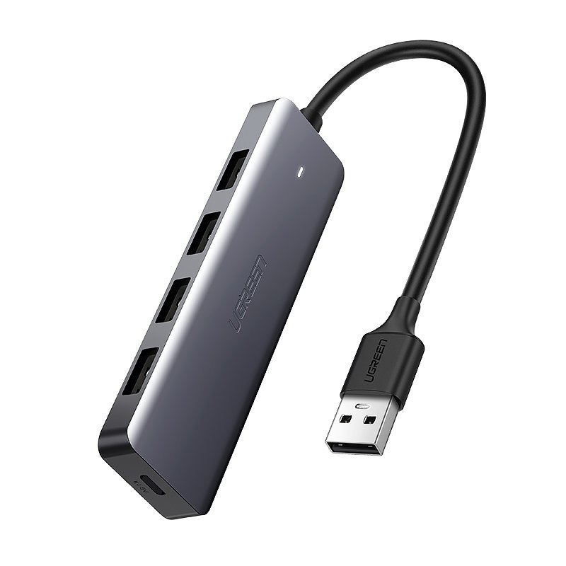 UGREEN USB-A / 4xUSB-A 3.2Gen1 HUB with additional micro USB power port grey