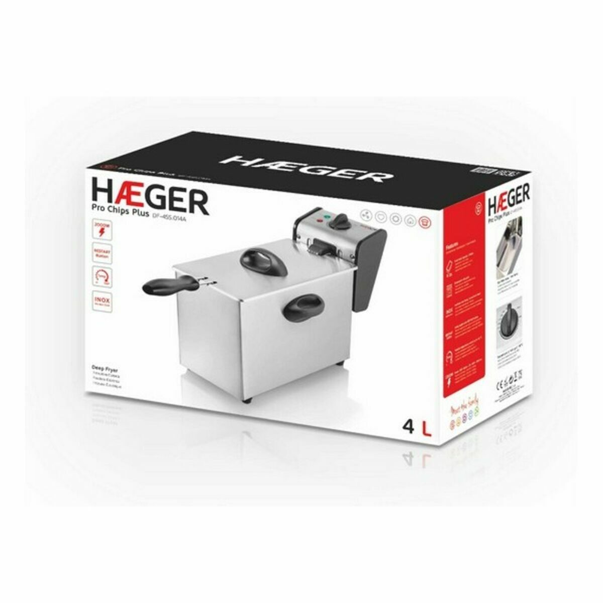 Deep-fat Fryer Haeger DF-4SS.014A Silver Black 2000 W