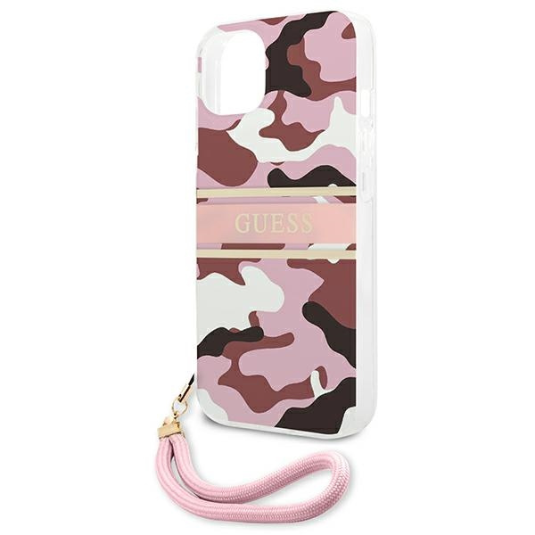 Guess GUHCP13SKCABPI Apple iPhone 13 mini pink hardcase Camo Strap Collection