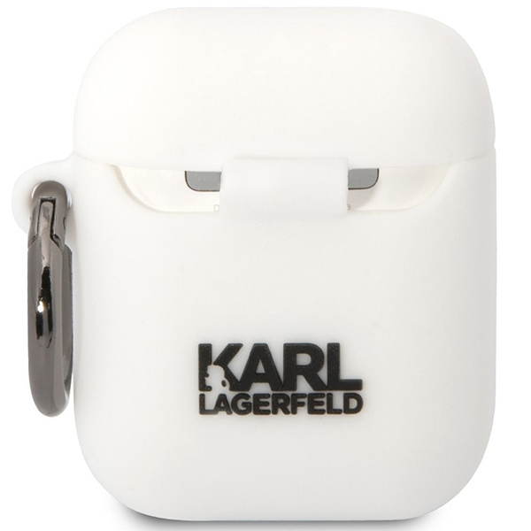 Karl Lagerfeld KLACA2SILKCW Apple AirPods 2/1 white Silicone Karl & Choupette