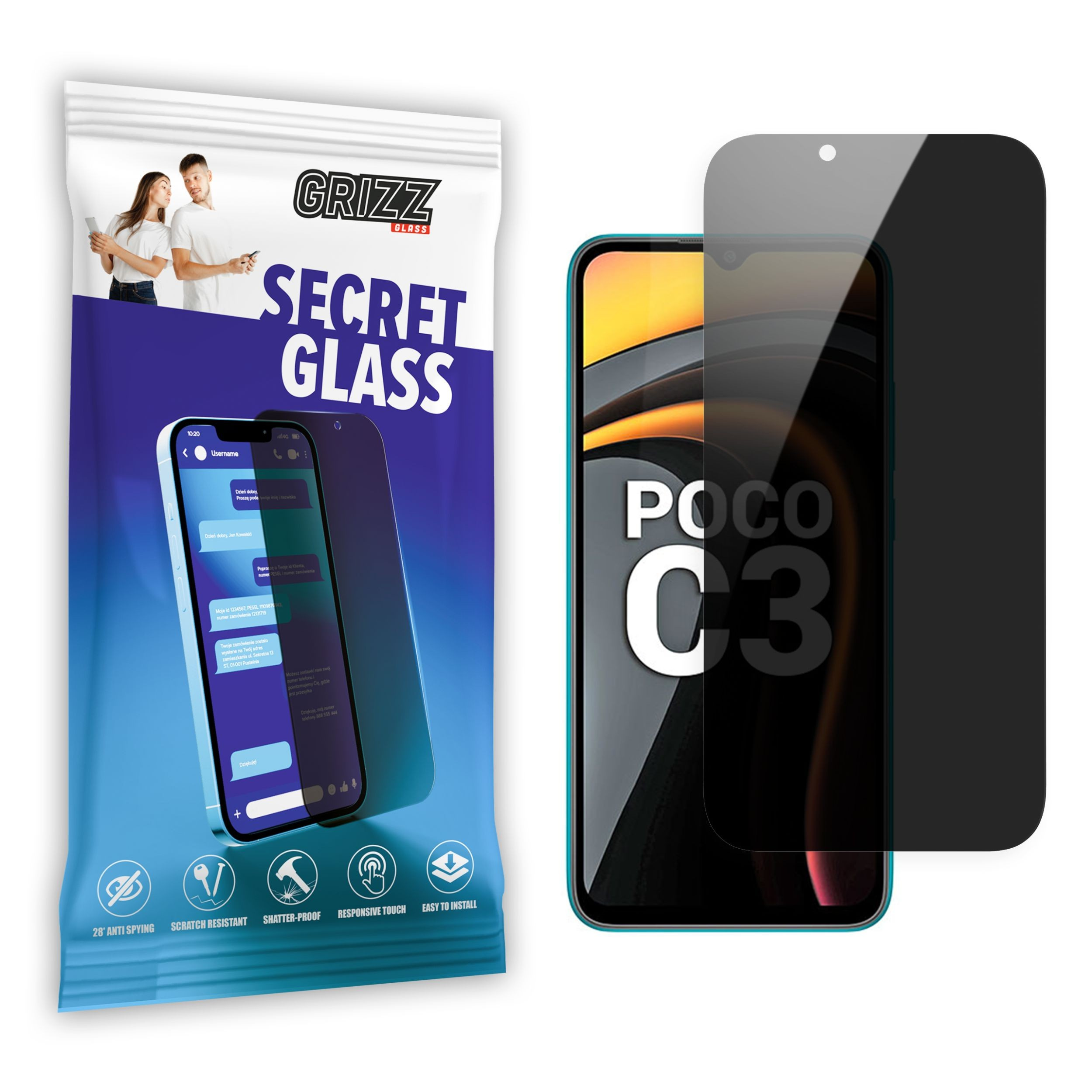 GrizzGlass SecretGlass Xiaomi POCO C3