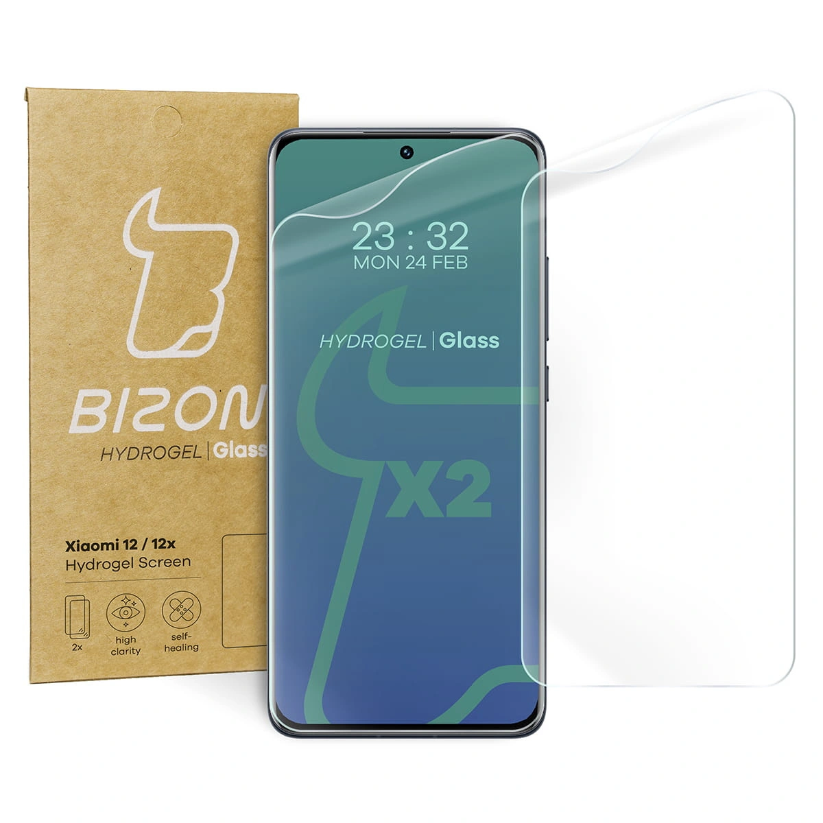 Bizon Glass Hydrogel Xiaomi 12 / 12X [2 PACK]
