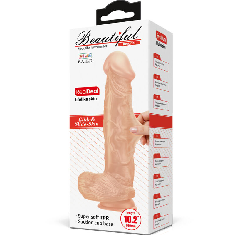 BEAUTIFUL ENCOUNTER BERGRISI REALISTIC AND FLEXIBLE DILDO 26 CM - FLESH