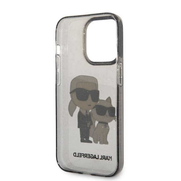 Karl Lagerfeld KLHCP14LHNKCTGK Apple iPhone 14 Pro black hardcase IML GLIT NFT Karl&Choupette