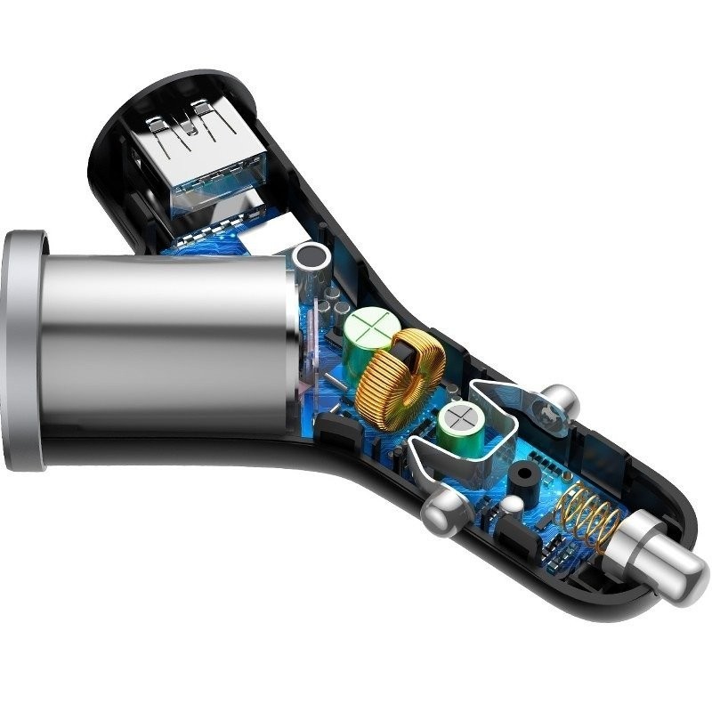 Car Charger Baseus Y Type 2xUSB 3,4A 40W Black