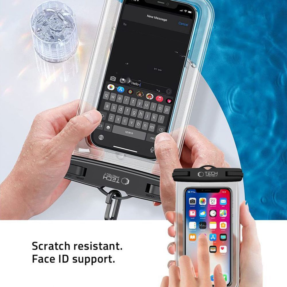 Tech-Protect UWC7 Universal Waterproof Case 6.9" black/orange
