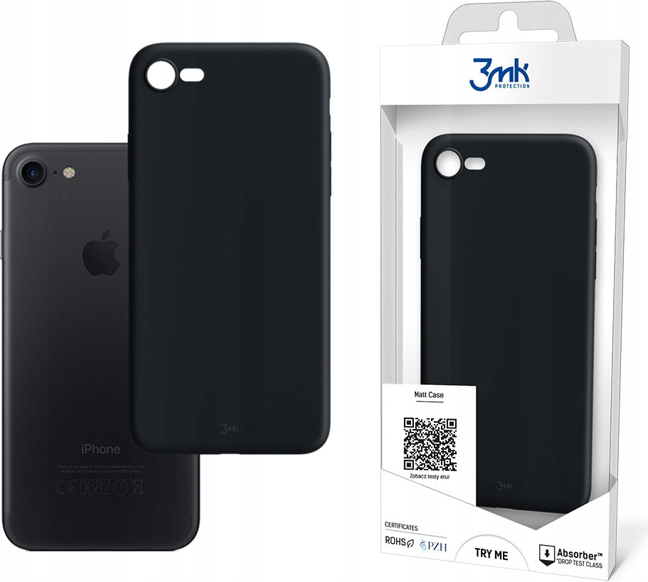 3MK Matt Case Apple iPhone SE 2022/SE 2020/8/7 black