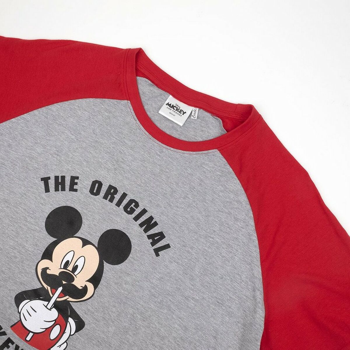 Summer Pyjama Mickey Mouse Red Grey Men