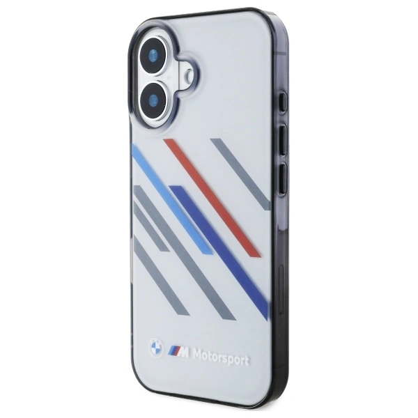 BMW BMHCP16S23HTRAG Apple iPhone 16 hardcase Motorsport IML Random Stripes grey