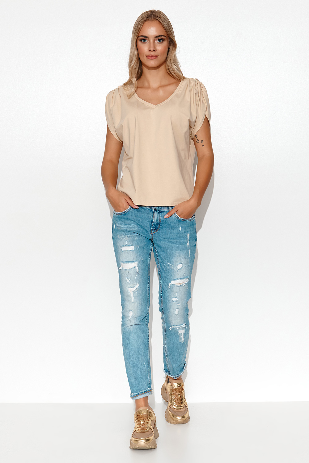  Blouse model 178321 Makadamia  beige