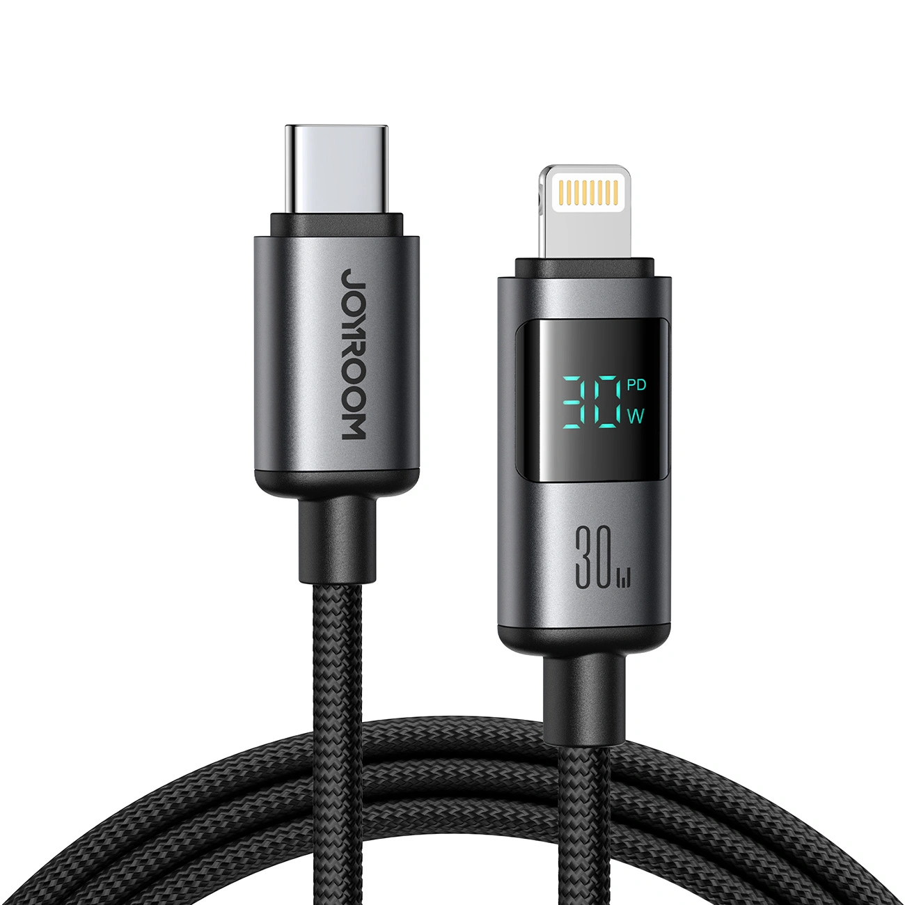 Kabel Joyroom S-A16 Pro Prism Series USB-C / Lightning 30W z wyświetlaczem 1.2m czarny