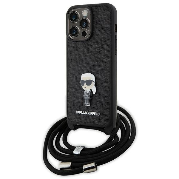 Karl Lagerfeld KLHCP15XSASKNPSK Apple iPhone 15 Pro Max hardcase Crossbody Saffiano Monogram black