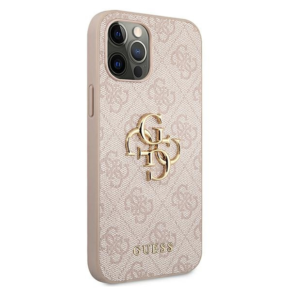 Guess GUHCP12M4GMGPI Apple iPhone 12/12 Pro pink hardcase 4G Big Metal Logo