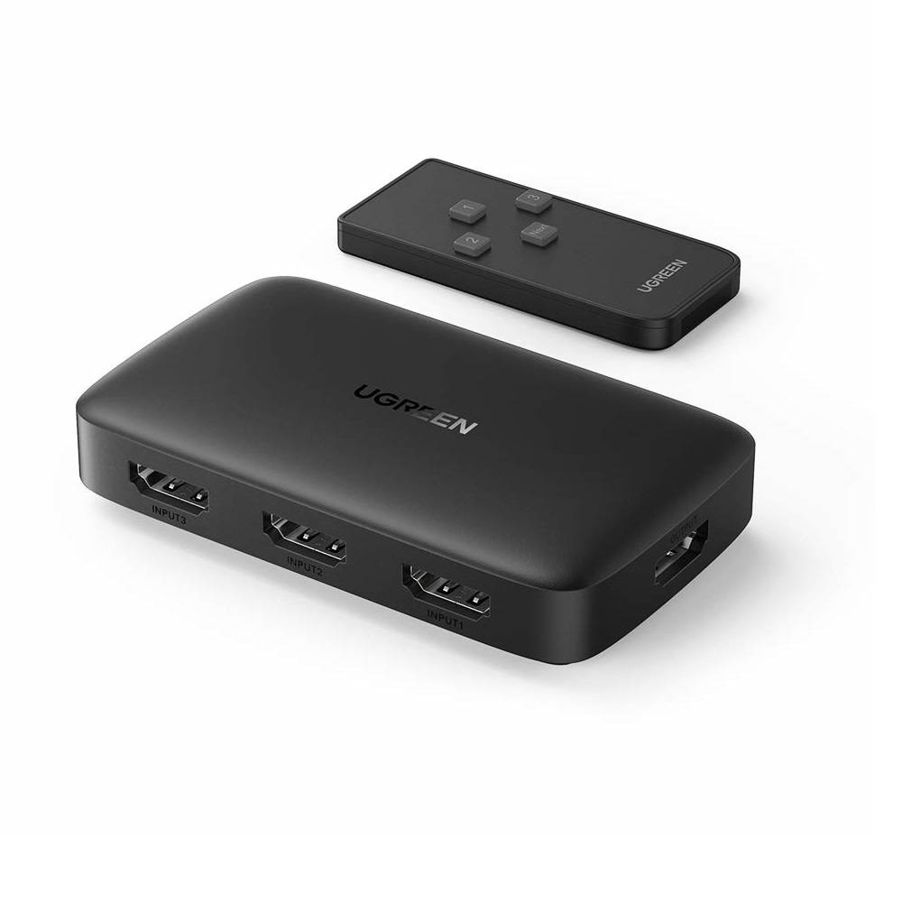Przełącznik Switch UGREEN CM332 3w1 HDMI 1.4 4K 30 Hz (black)