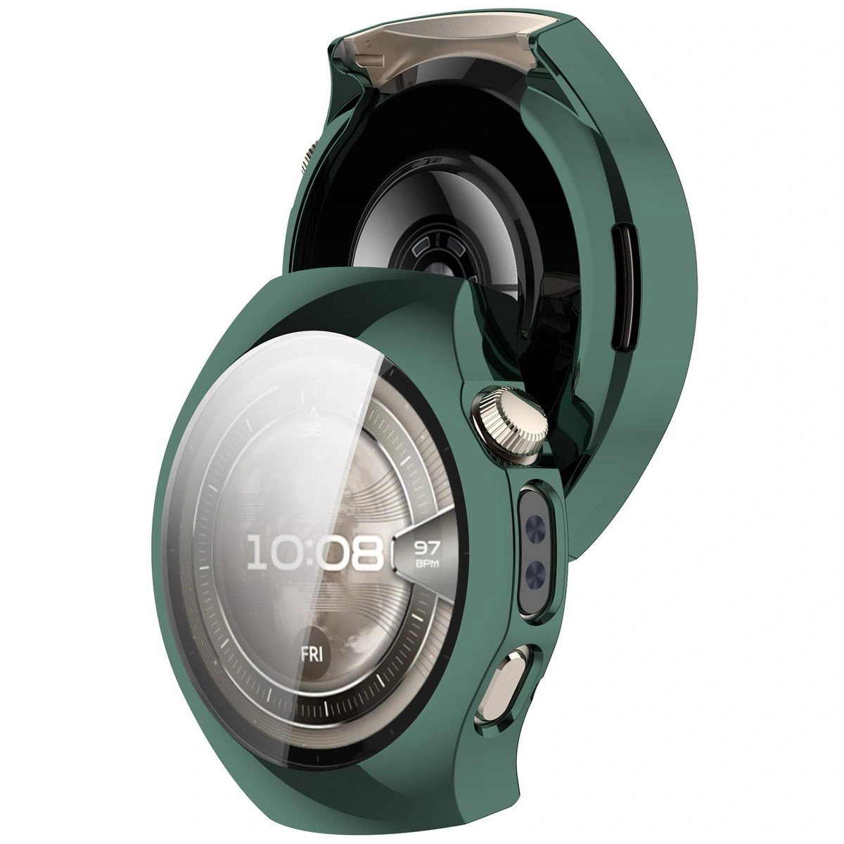 Etui z osłoną ekranu Bizon Case Watch Felipe do Huawei Watch 5 46mm zielone