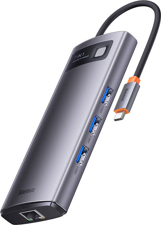 Hub 7in1 Baseus Metal Gleam Series USB-C - 3x USB 3.0 + HDMI + USB-C PD + VGA + Ethernet RJ45