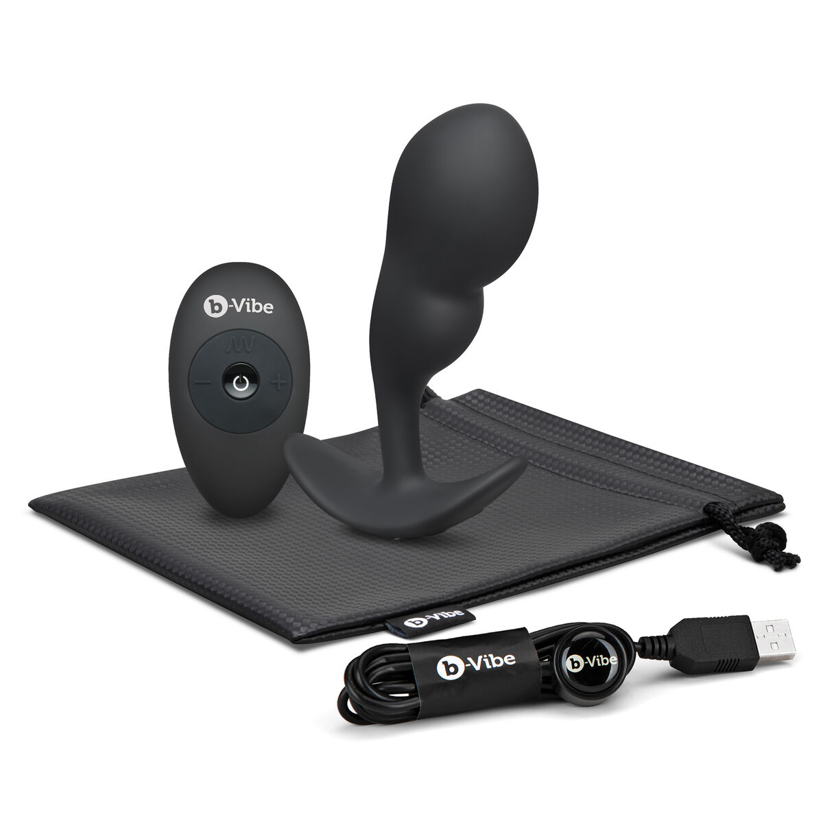 Remote control anal plug B-Vibe Black Remote control anal plug B-Vibe Black