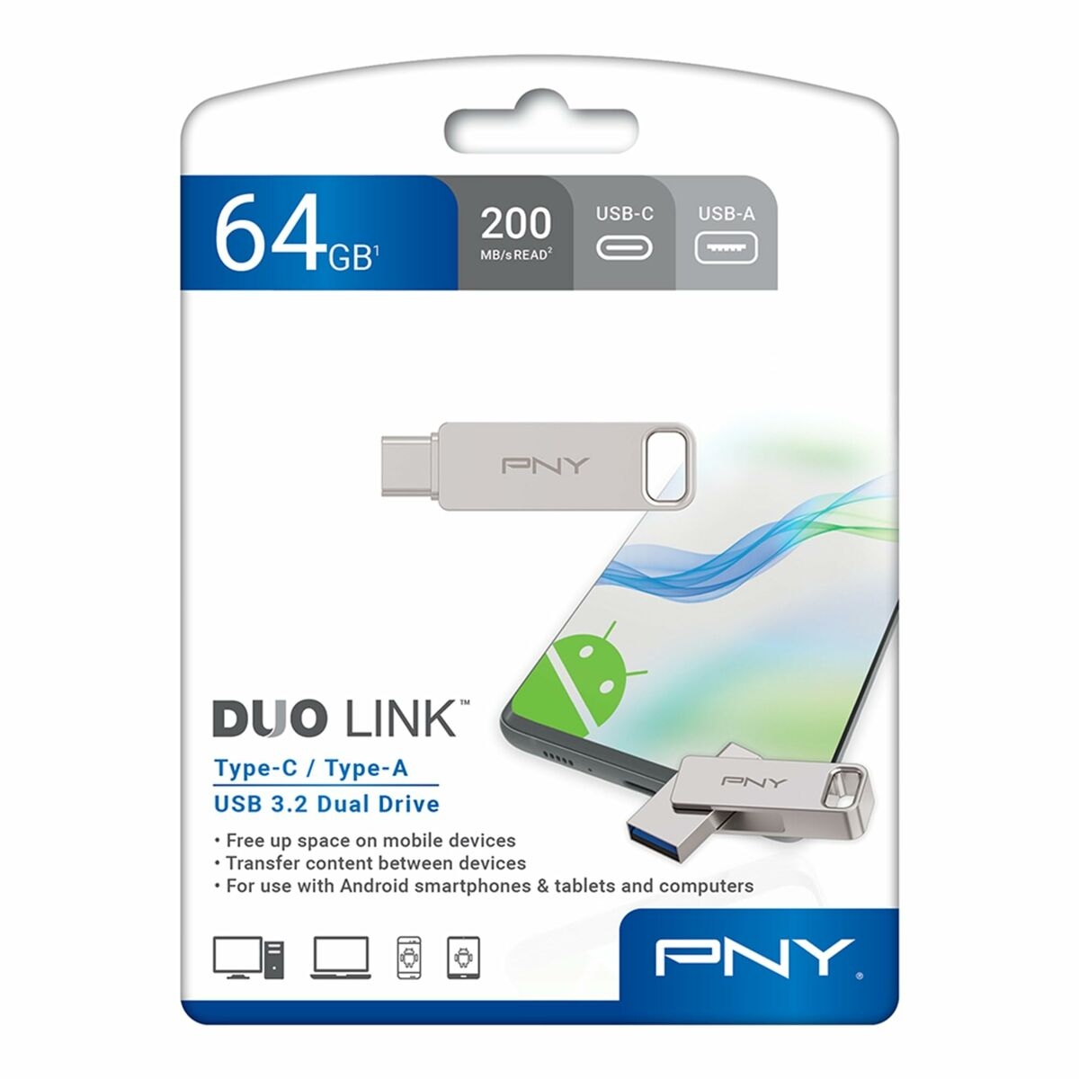 USB stick PNY P-FDI64GDULINKTYC-GE USB stick PNY P-FDI64GDULINKTYC-GE