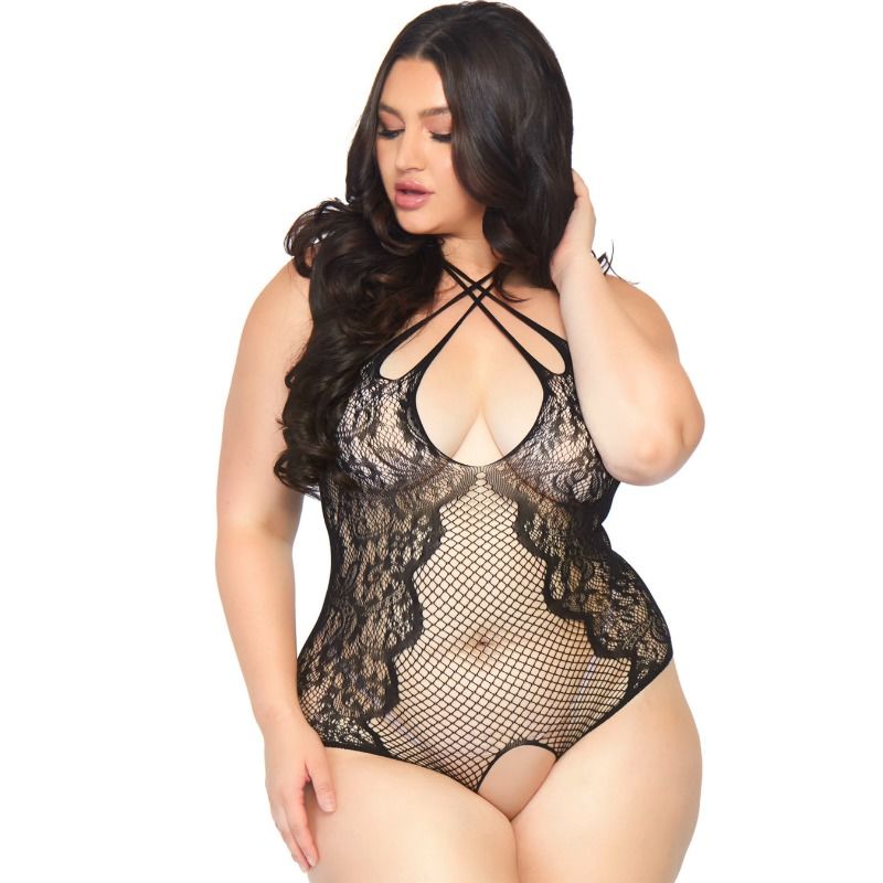 LEG AVENUE CROTHLESS TEDDY 1X-2X