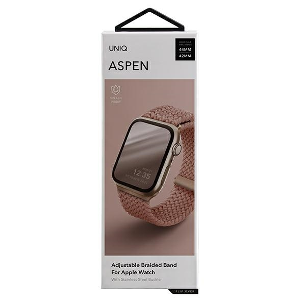 UNIQ Aspen Strap Apple Watch 4/5/6/7/SE 44/45mm Braided grapefruit pink
