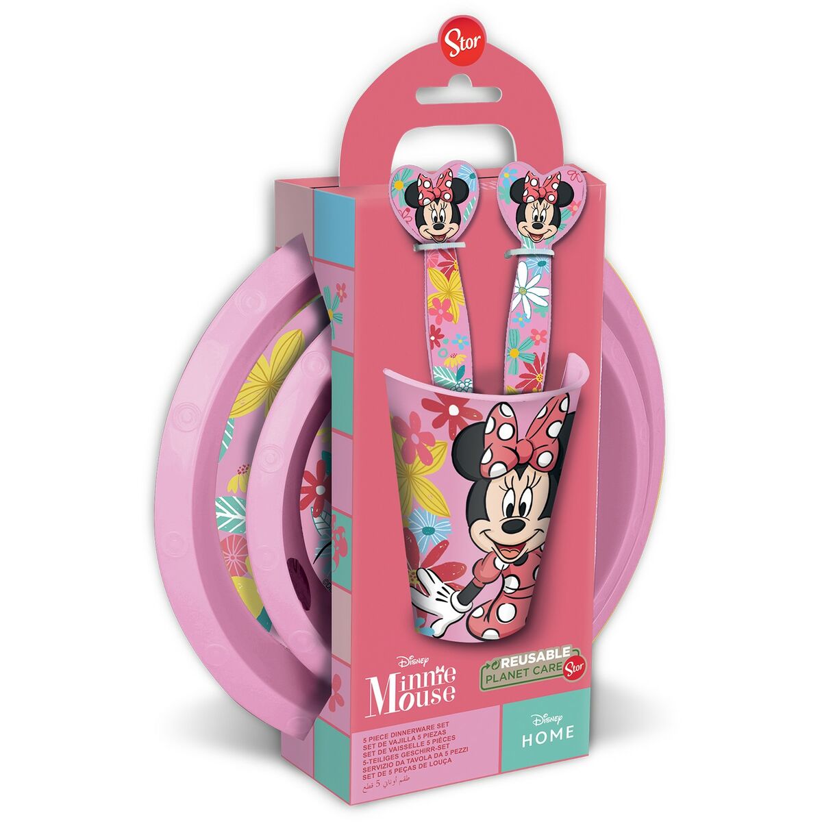 Children’s Dinner Set Minnie Mouse Pink 5 Pieces