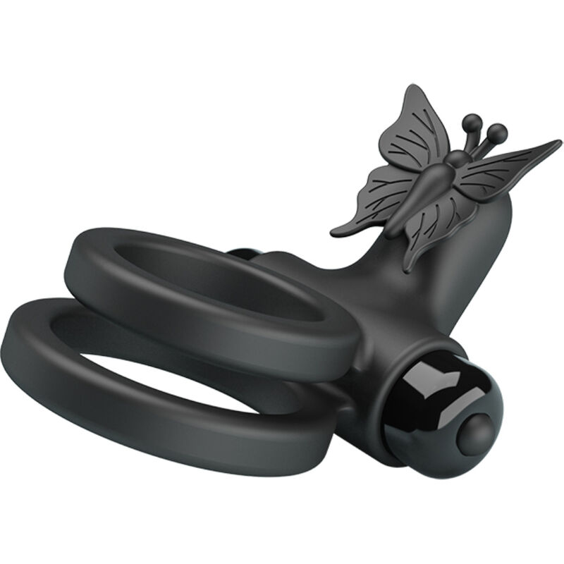 PRETTY LOVE - DOUBLE RING VIBRATOR WITH BLACK STIMULATOR