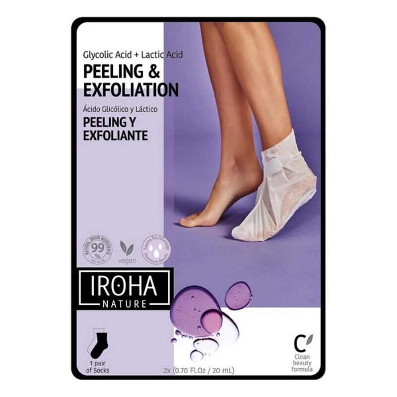 Feuchtigkeitsspendende Socken Peeling and Exfoliation Lavender Iroha (2 Stücke)